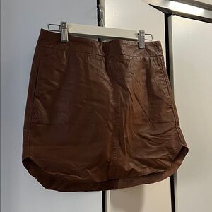 Karina Grimaldi Tan Leather Skirt